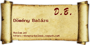 Dömény Balázs névjegykártya