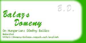balazs domeny business card