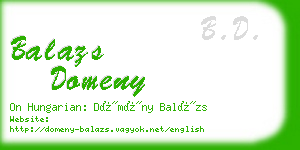 balazs domeny business card
